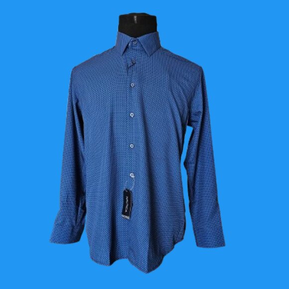 NAUTICA MEN'S SOFT SLIM FIT PERFORMANCE SUPER DRESS SHIRT - SIZE  L (16-16.5) - Picture 3 of 7